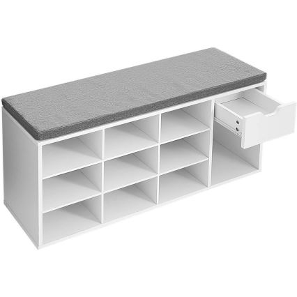 VOREN Shoe Cabinet, White/Grey