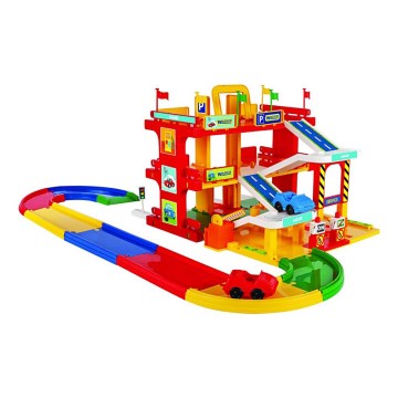 WADER Toy Car Garage + Racetrack, 59 x 40 cm