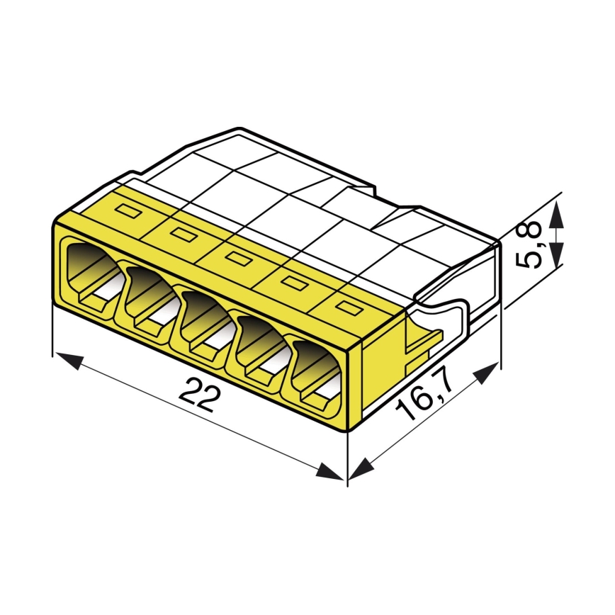 WAGO 2273-205 - Junction box terminal COMPACT 5x2,5 450V yellow