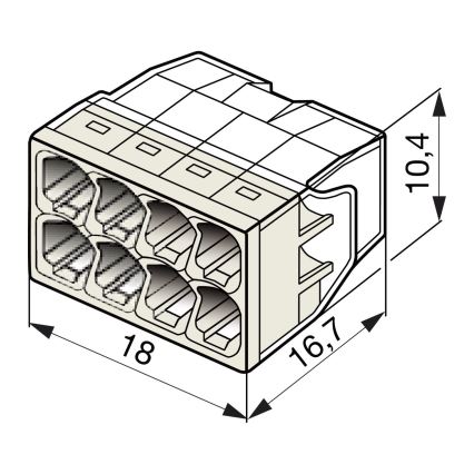 WAGO 2273-208 - Junction box terminal COMPACT 8x2,5 450V white
