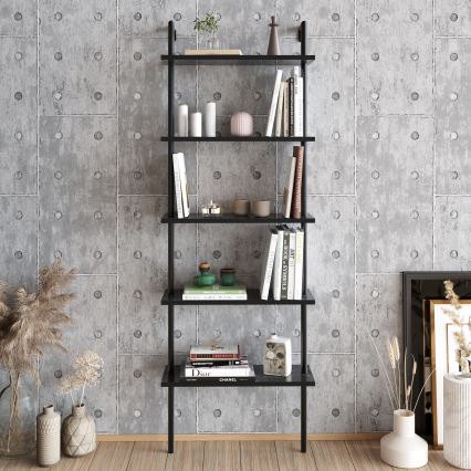 Wall bookcase PAULA 174x60 cm black