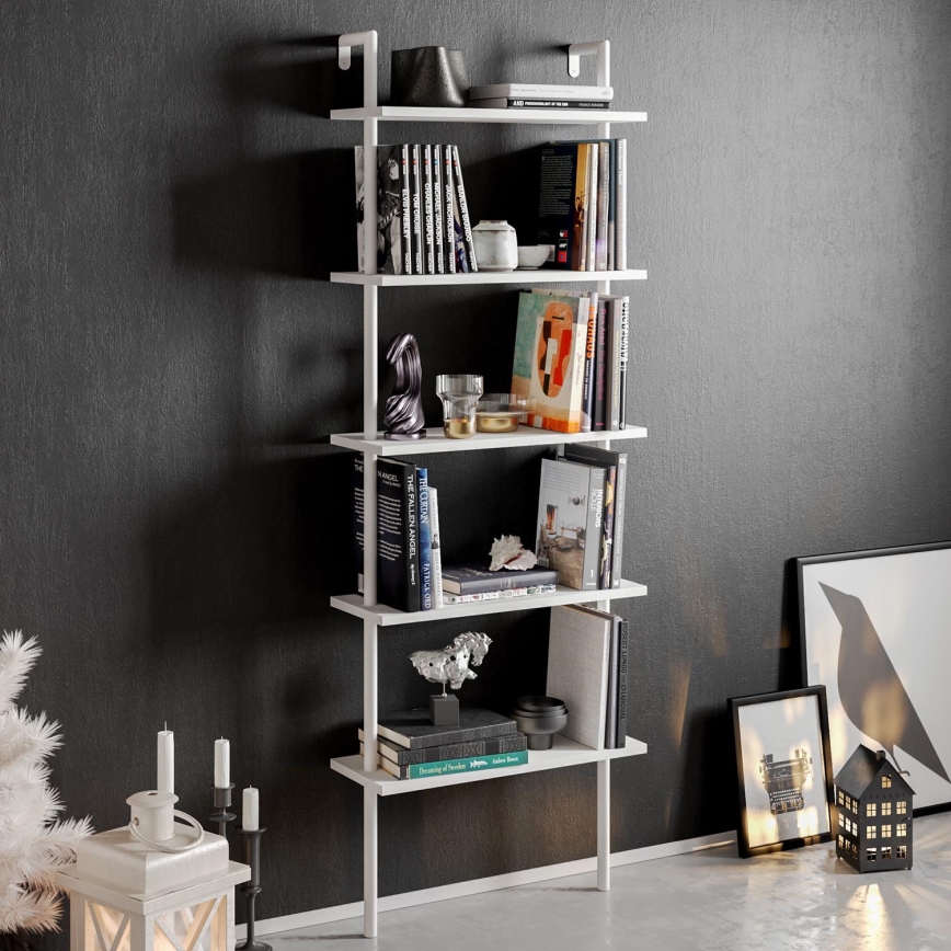 Wall bookcase PAULA 174x60 cm white