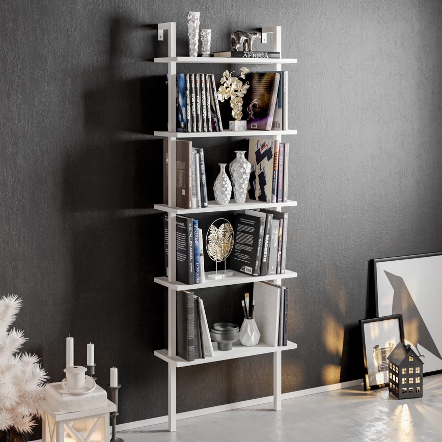 Wall bookcase PIANTE 174x60 cm white