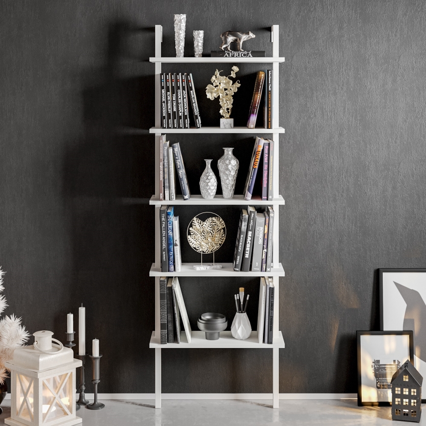 Wall bookcase PIANTE 174x60 cm white