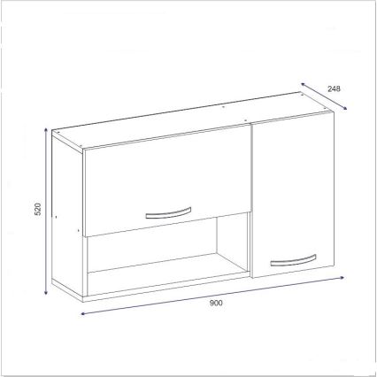 Wall cabinet AKASYA 52x90 cm white