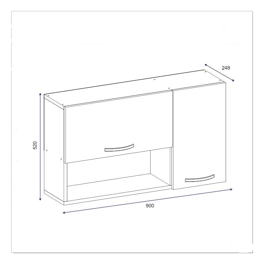 Wall cabinet AKASYA 52x90 cm white
