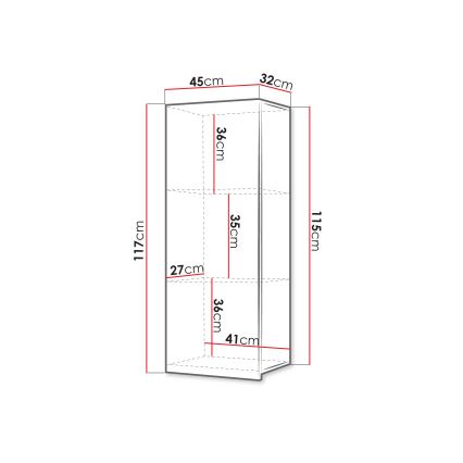 Wall cabinet CALABRINI 117x45 cm white