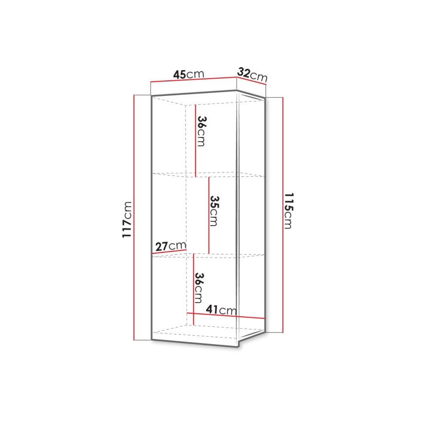 Wall cabinet CALABRINI 117x45 cm white