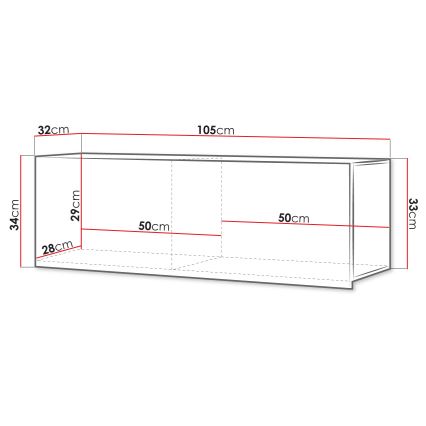 Wall cabinet CALABRINI 34x105 cm white