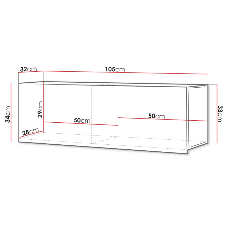 Wall cabinet CALABRINI 34x105 cm white