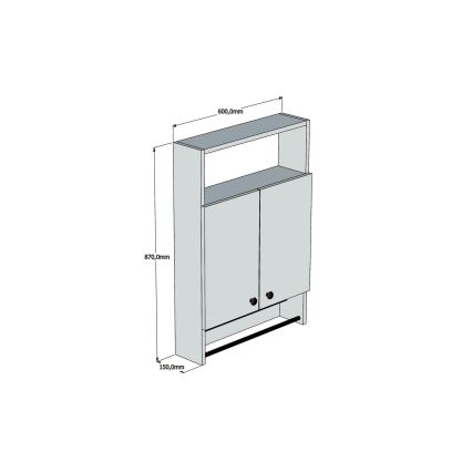 Wall cabinet ELA 87x60 cm brown