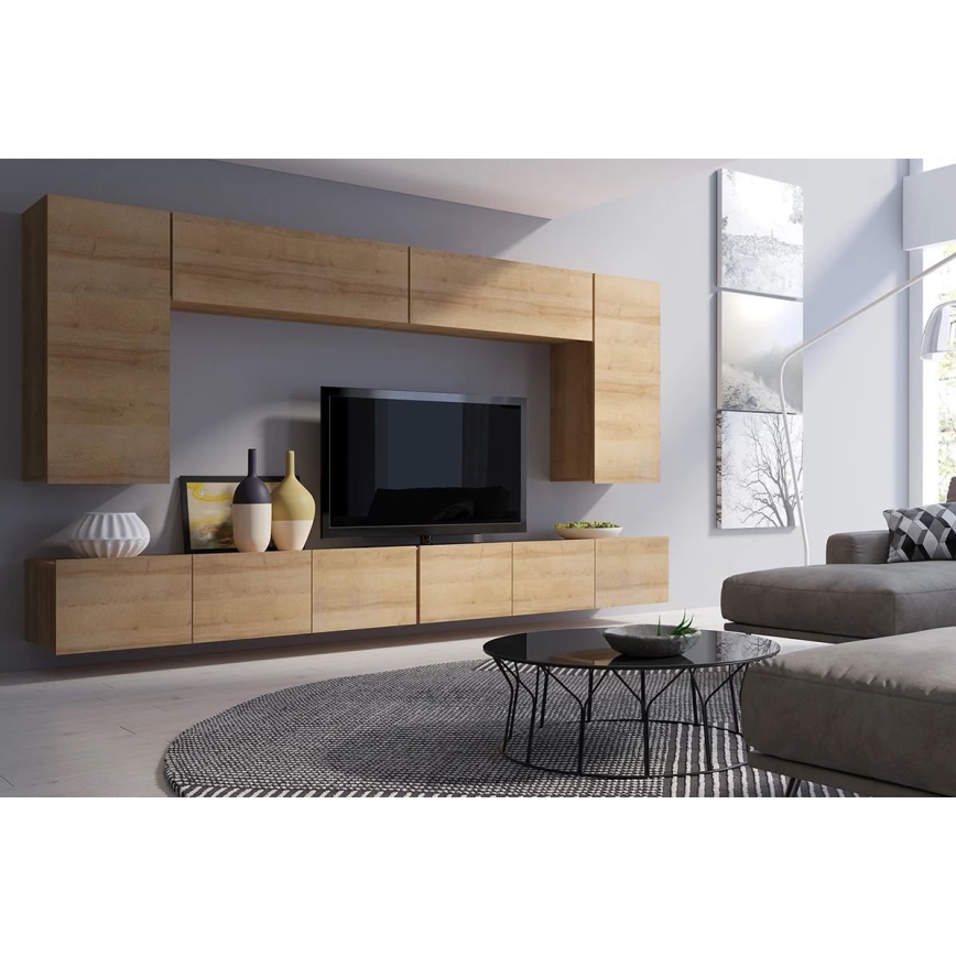 Wall cabinet PAVO 117x45 cm gold oak