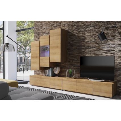 Wall cabinet PAVO 117x45 cm gold oak