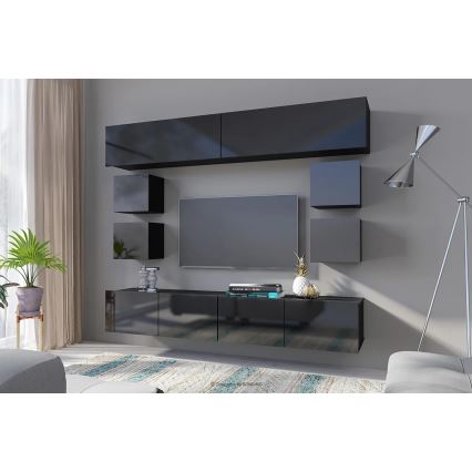 Wall cabinet PAVO 34x34 cm shiny black