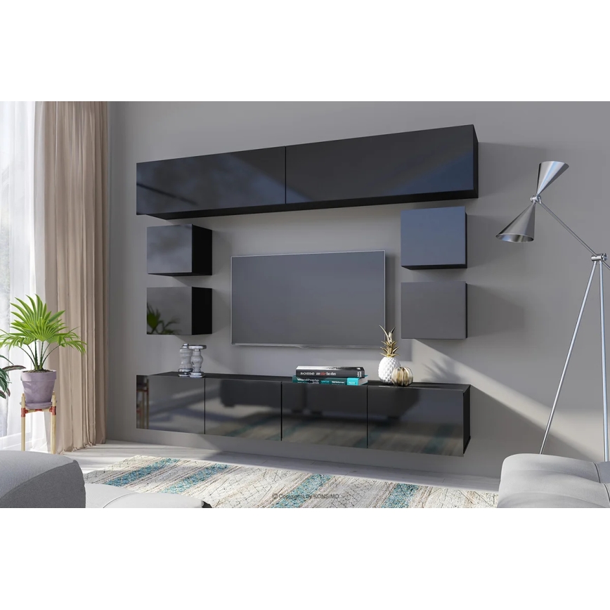 Wall cabinet PAVO 34x34 cm shiny black