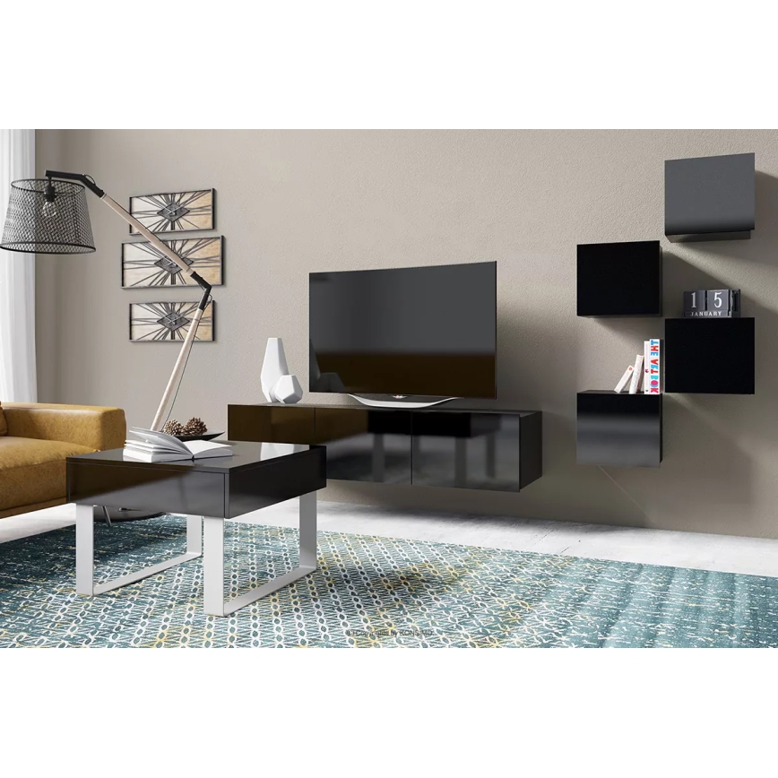 Wall cabinet PAVO 34x34 cm shiny black