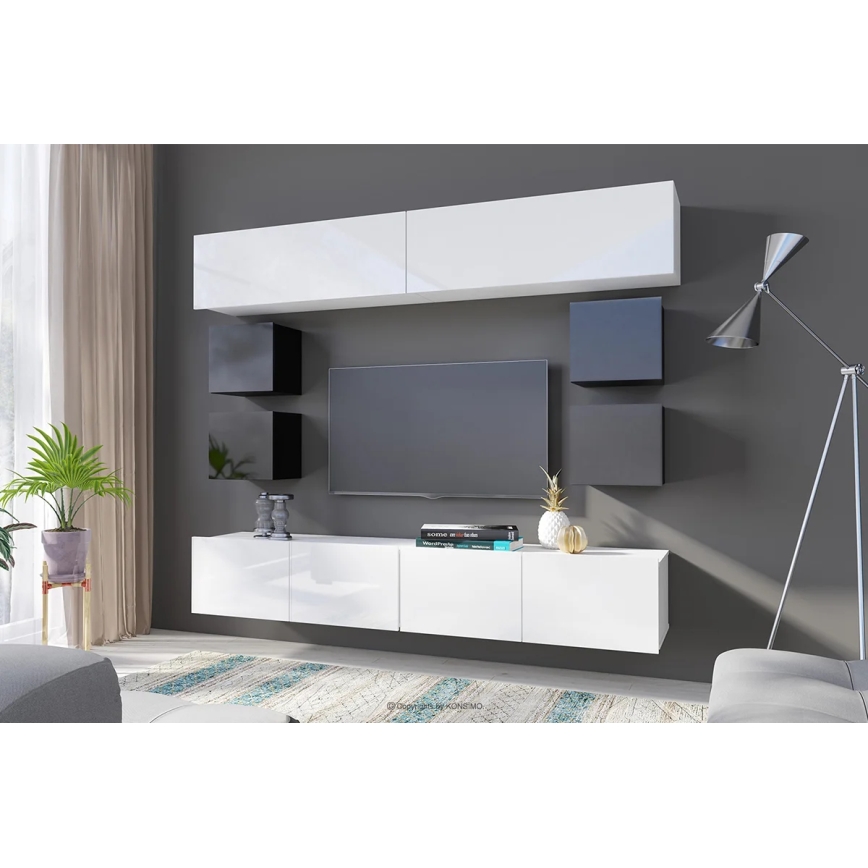 Wall cabinet PAVO 34x34 cm shiny black