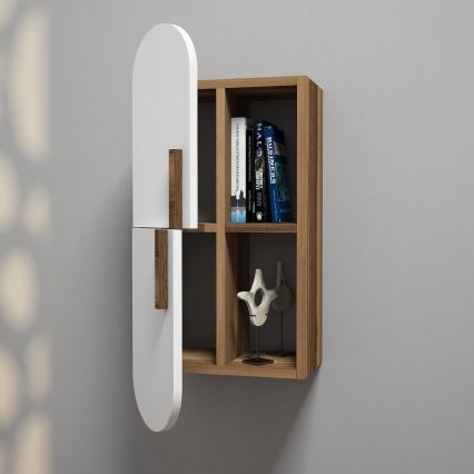 Wall cabinet ROSE 80x35 cm white/brown
