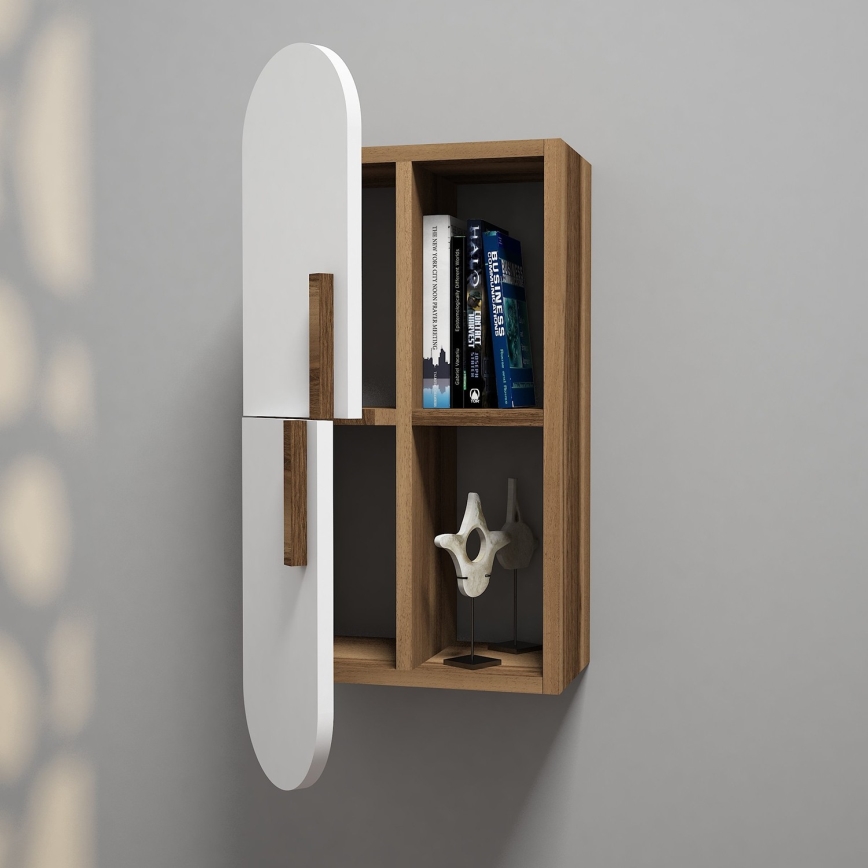 Wall cabinet ROSE 80x35 cm white/brown