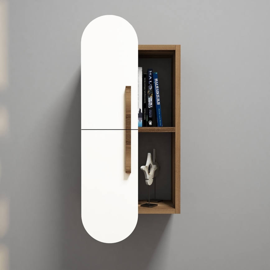 Wall cabinet ROSE 80x35 cm white/brown