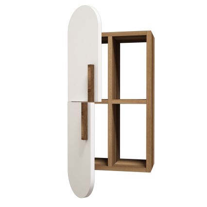 Wall cabinet ROSE 80x35 cm white/brown