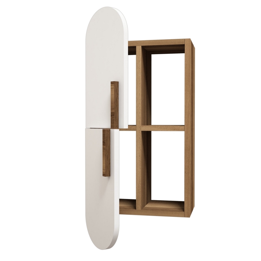 Wall cabinet ROSE 80x35 cm white/brown