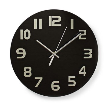 Wall clock 1xAA/1,5V glass 30 cm black