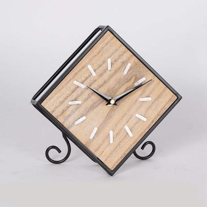 Wall clock 1xAA 21.5x22 cm beige/black