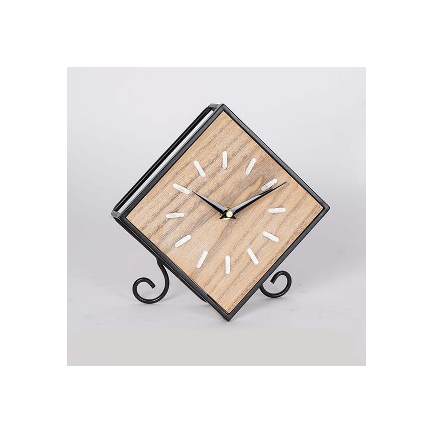 Wall clock 1xAA 21.5x22 cm beige/black