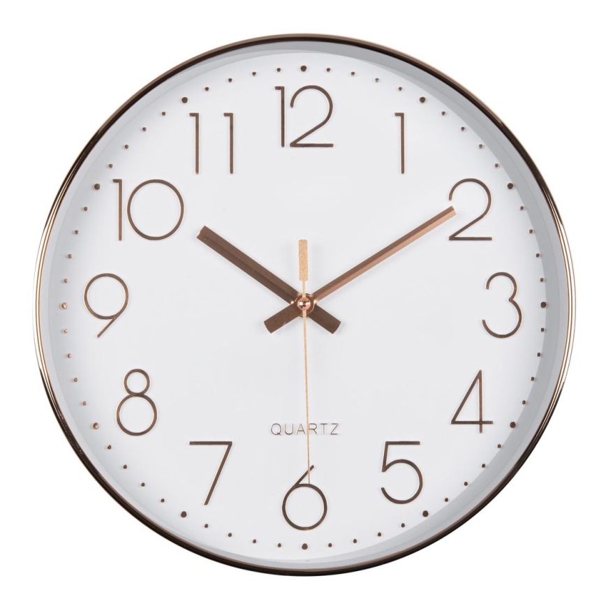 Wall clock 1xAA 29 cm white/rose gold