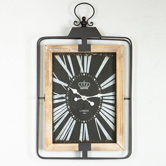Wall clock 1xAA 76x46 beige/black