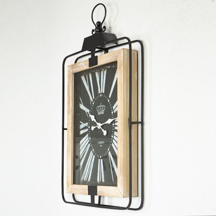 Wall clock 1xAA 76x46 beige/black