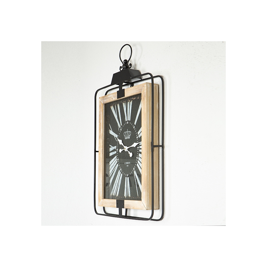 Wall clock 1xAA 76x46 beige/black