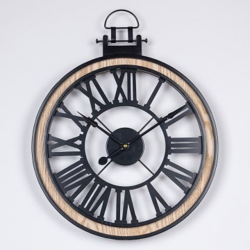 Wall clock 1xAA d. 40 cm black/creamy