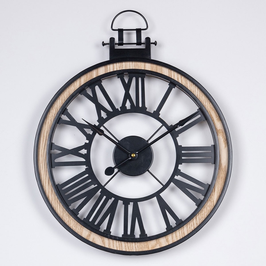 Wall clock 1xAA d. 40 cm black/creamy