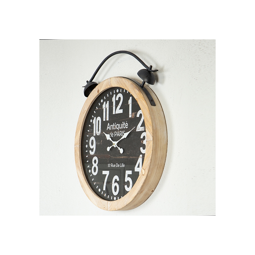 Wall clock 1xAA d. 50 cm beige/black