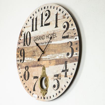 Wall clock 1xAA d. 58,2 cm beige
