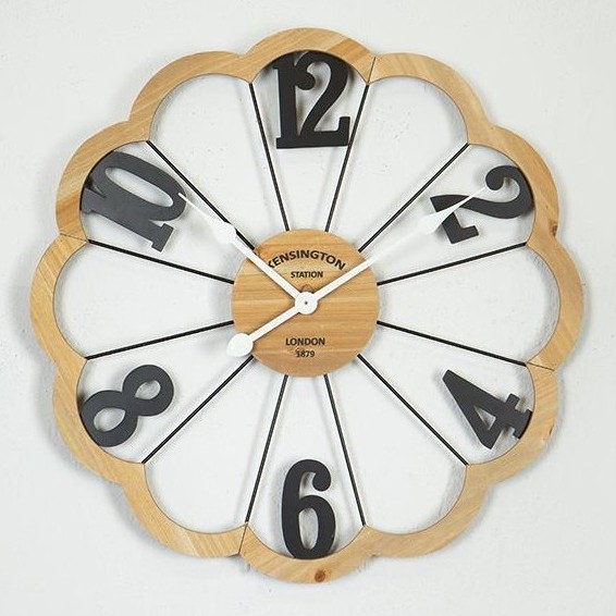 Wall clock 1xAA d. 60 cm beige/black