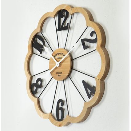 Wall clock 1xAA d. 60 cm beige/black