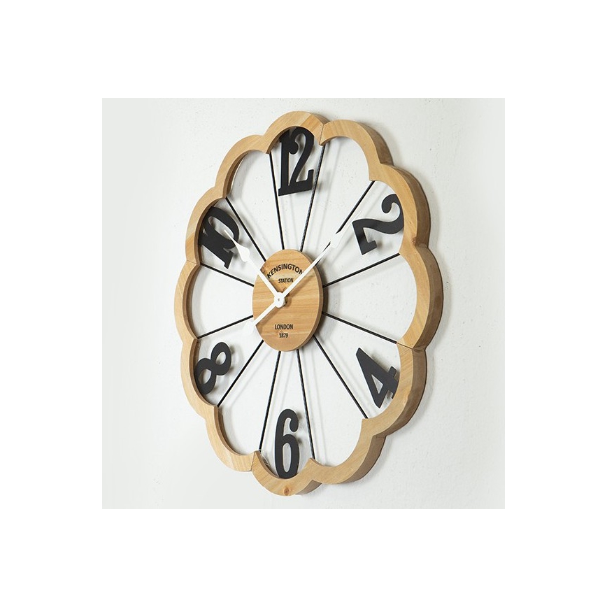 Wall clock 1xAA d. 60 cm beige/black