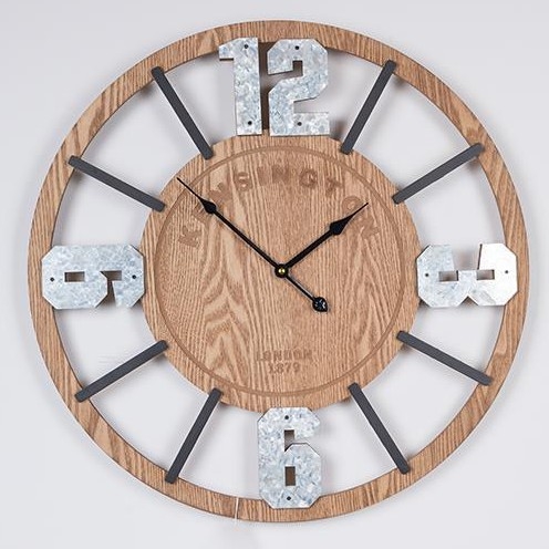 Wall clock 1xAA d. 60 cm beige