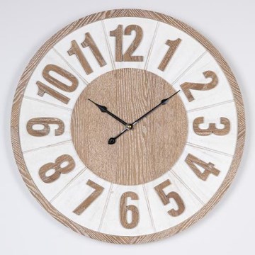 Wall clock 1xAA d. 60 cm beige/white