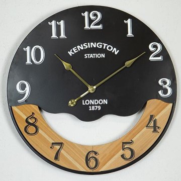Wall clock 1xAA d. 60 cm black/beige