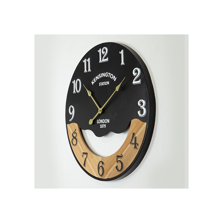 Wall clock 1xAA d. 60 cm black/beige