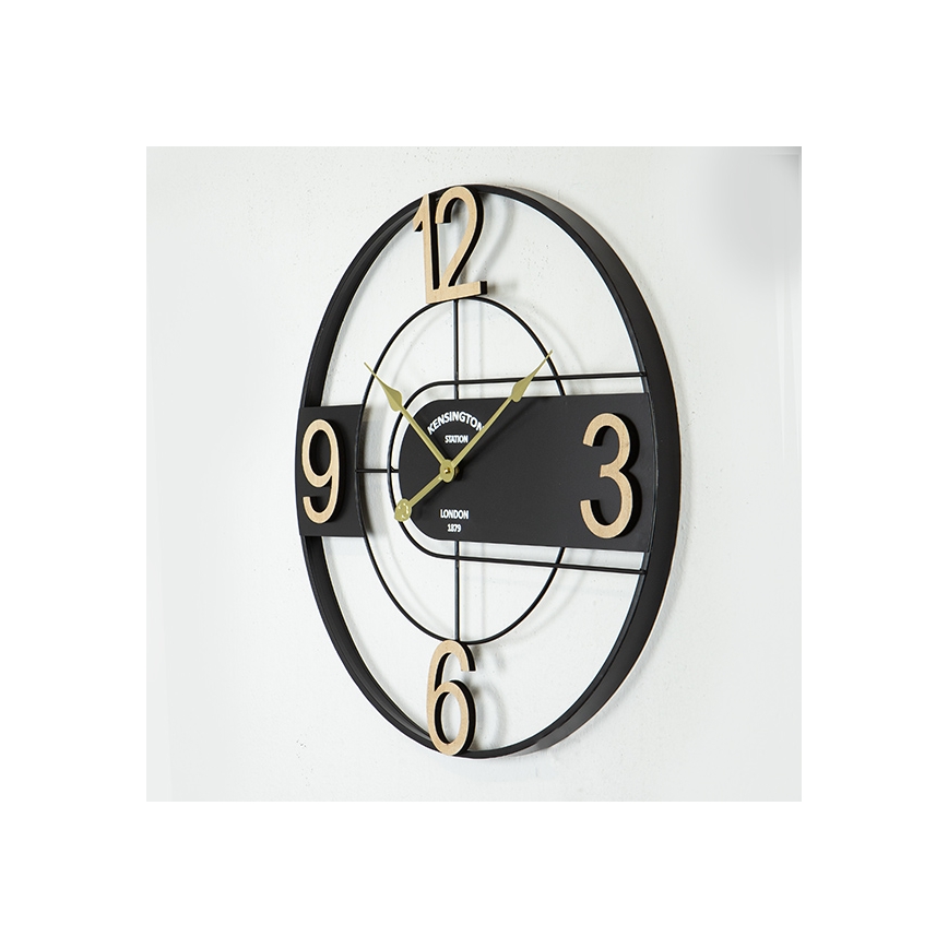 Wall clock 1xAA d. 60 cm black