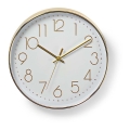 Wall clock 1xAA white/golden