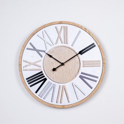 Wall clock 1xAA Ø 50 cm white/beige