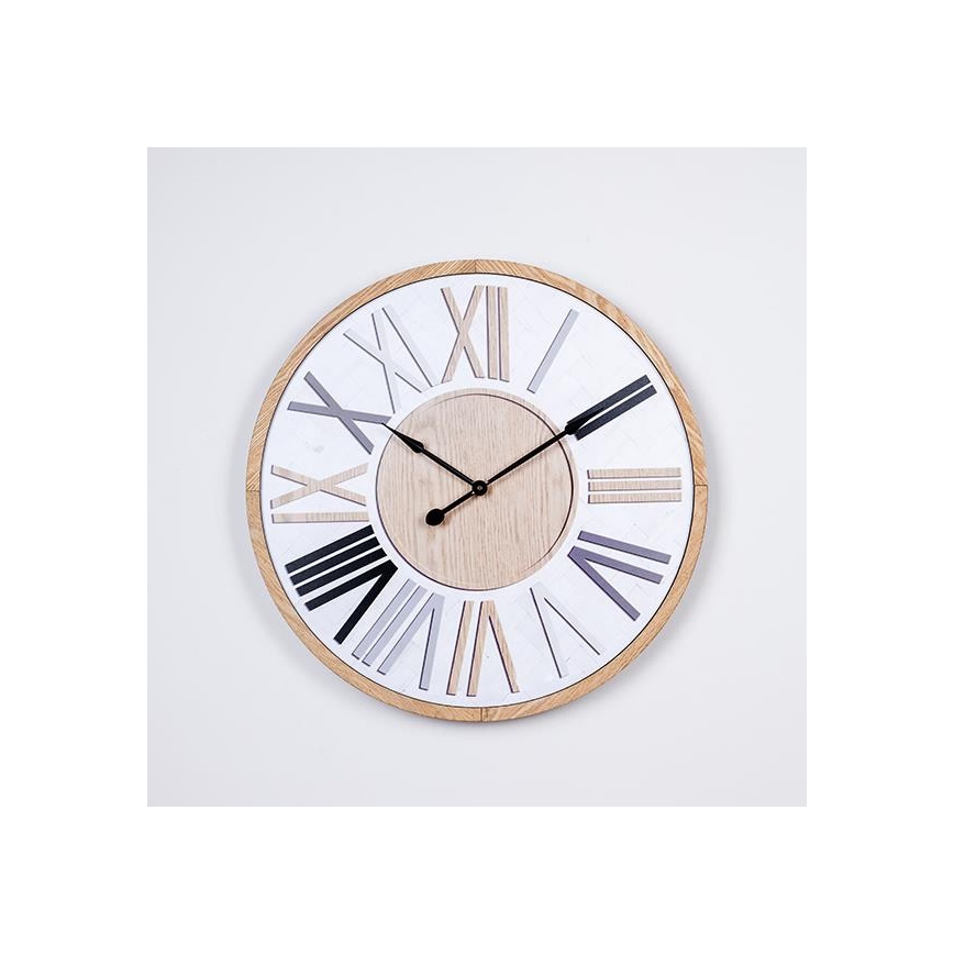 Wall clock 1xAA Ø 50 cm white/beige