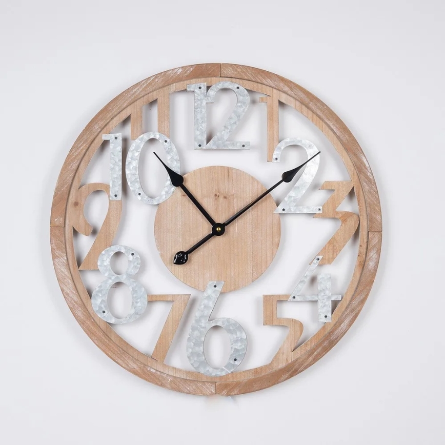 Wall clock, 1xAA, Ø 60 cm, beige/white