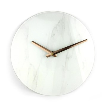 Wall clock 1xAAA marble/copper
